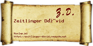 Zeitlinger Dávid névjegykártya